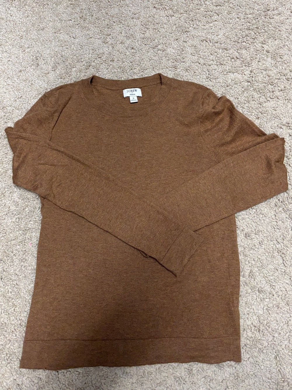 J. Crew Camel/ Brown Lightweight Teddie Crewneck Sweater